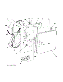 Front Panel & Door parts for Ge Dryer GTX18ESSJ0WW from AppliancePartsPros.com