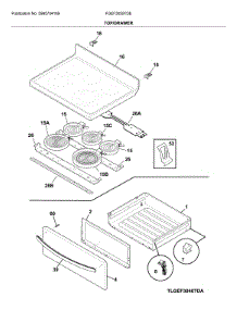 Top / Drawer parts for Frigidaire Range FGEF3059TDE from AppliancePartsPros.com