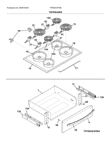 Top / Drawer parts for Frigidaire Range FFES3016TSB from AppliancePartsPros.com