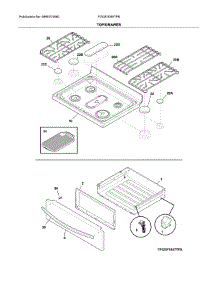 Top / Drawer parts for Frigidaire Range FGGF3059TFB from AppliancePartsPros.com