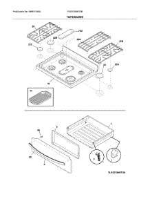 Top / Drawer parts for Frigidaire Range FGGF3059TDB from AppliancePartsPros.com