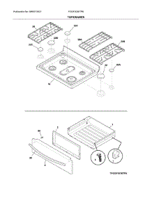 Top / Drawer parts for Frigidaire Range FGGF3036TFB from AppliancePartsPros.com