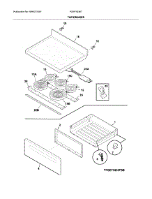 Top / Drawer parts for Frigidaire Range FGEF3036TBD from AppliancePartsPros.com