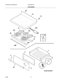Top / Drawer parts for Frigidaire Range CGEF3059TFD from AppliancePartsPros.com