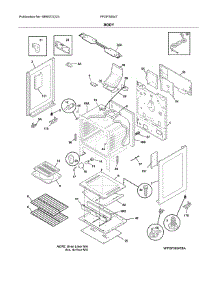 Body parts for Frigidaire Range FFGF3054TBB from AppliancePartsPros.com