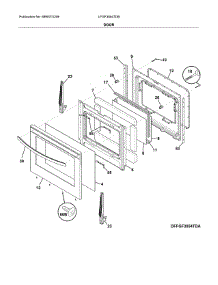Door parts for Frigidaire Range LFGF3054TDB from AppliancePartsPros.com