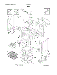 Body parts for Frigidaire Range LFGF3054TDB from AppliancePartsPros.com