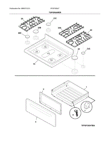 Top / Drawer parts for Frigidaire Range FFGF3054TWB from AppliancePartsPros.com