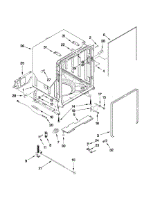 Tub And Frame Parts parts for Kenmore Dishwasher 665.13964K017 (66513964K017, 665 13964K017) from AppliancePartsPros.com