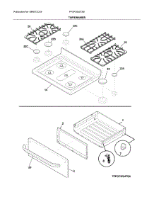 Top / Drawer parts for Frigidaire Range FFGF3054TSB from AppliancePartsPros.com