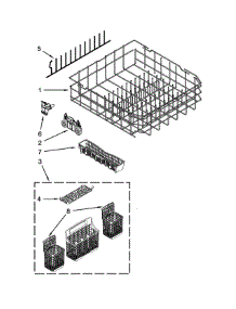 Lower Rack Parts parts for Kenmore Dishwasher 665.13973K017 (66513973K017, 665 13973K017) from AppliancePartsPros.com