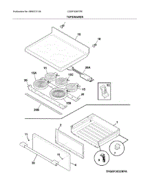 Top / Drawer parts for Frigidaire Range CGEF3059TFE from AppliancePartsPros.com