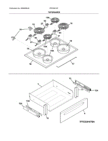 Top / Drawer parts for Frigidaire Range FFES3016TWB from AppliancePartsPros.com