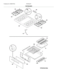 Top / Drawer parts for Frigidaire Range FFGF3012TBB from AppliancePartsPros.com