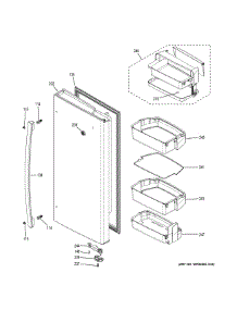 Fresh Food Door - Rh parts for Ge Refrigerator PYE22PBLDTS from AppliancePartsPros.com