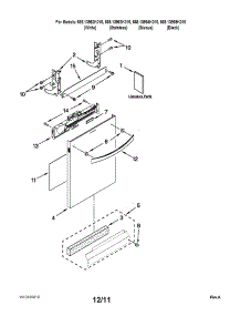 Door And Panel Parts parts for Kenmore Dishwasher 665.13969K015 (66513969K015, 665 13969K015) from AppliancePartsPros.com