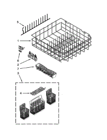 Lower Rack Parts parts for Kenmore Dishwasher 665.13973K015 (66513973K015, 665 13973K015) from AppliancePartsPros.com