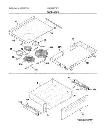 Top / Drawer parts for Frigidaire Range CGES3065PWK from AppliancePartsPros.com