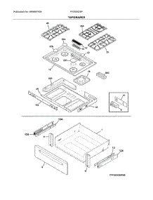 Top / Drawer parts for Frigidaire Range FFGS3025PWK from AppliancePartsPros.com