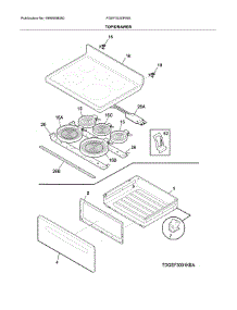 Top / Drawer parts for Frigidaire Range FGEF3030PWE from AppliancePartsPros.com