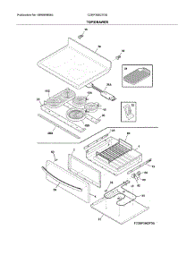Top / Drawer parts for Frigidaire Range CGEF3062TDD from AppliancePartsPros.com