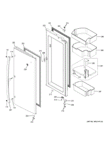 Fresh Food Door - Rh parts for Ge Refrigerator PFD28KSLESS from AppliancePartsPros.com