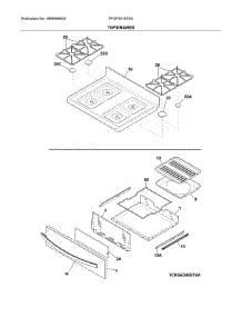 Top / Drawer parts for Frigidaire Range FFGF3016TSA from AppliancePartsPros.com