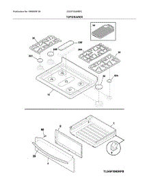 Top / Drawer parts for Frigidaire Range DGGF3046RFC from AppliancePartsPros.com