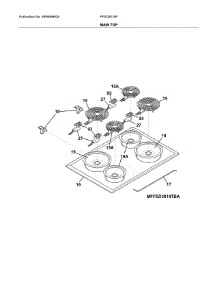 Main Top parts for Frigidaire Range FFED3015PWE from AppliancePartsPros.com