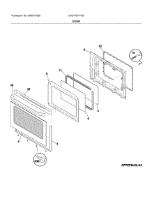 Door parts for Frigidaire Range CFEF3051TSB from AppliancePartsPros.com