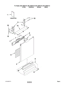 Door And Panel Parts parts for Kenmore Dishwasher 665.13949K014 (66513949K014, 665 13949K014) from AppliancePartsPros.com