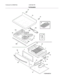 Top / Drawer parts for Frigidaire Range CGEF3062TFB from AppliancePartsPros.com