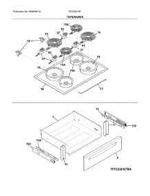 Top / Drawer parts for Frigidaire Range FFES3015PBG from AppliancePartsPros.com