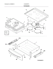 Top / Drawer parts for Frigidaire Range CGIS3065PFG from AppliancePartsPros.com