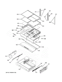 Fresh Food Shelves parts for Ge Refrigerator DFE28JBLDTS from AppliancePartsPros.com