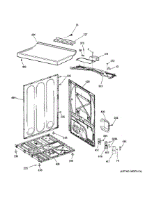 Cabinet & Top Panel parts for Ge Dryer GTDP200EF1WS from AppliancePartsPros.com