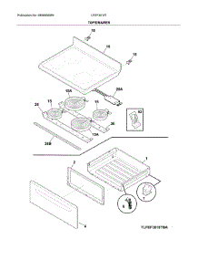 Top / Drawer parts for Frigidaire Range LFEF3018TBD from AppliancePartsPros.com
