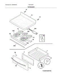 Top / Drawer parts for Frigidaire Range FGEF3059TFD from AppliancePartsPros.com