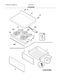 Top / Drawer parts for Frigidaire Range FGEF3035RWE from AppliancePartsPros.com