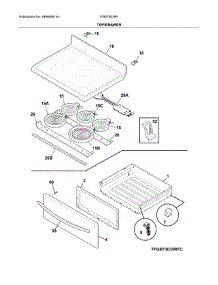 Top / Drawer parts for Frigidaire Range FGEF3035RFC from AppliancePartsPros.com