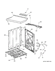 Cabinet & Top Panel parts for Ge Dryer DISR473CGBWW from AppliancePartsPros.com