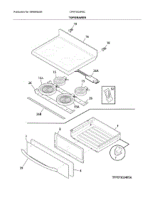 Top / Drawer parts for Frigidaire Range CFEF3024RSC from AppliancePartsPros.com
