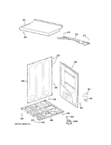 Cabinet & Top Panel parts for Ge Dryer DISR333FGCWW from AppliancePartsPros.com