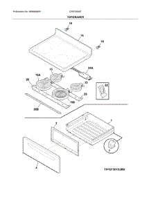 Top / Drawer parts for Frigidaire Range CFEF3055TBD from AppliancePartsPros.com