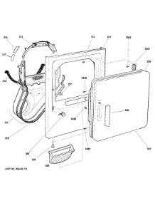 Front Panel & Door parts for Ge Dryer DISR333FCFWW from AppliancePartsPros.com