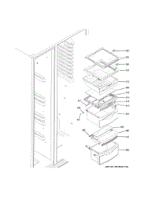 Fresh Food Shelves parts for Ge Refrigerator GSE25HEMJHDS from AppliancePartsPros.com