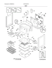 Body parts for Frigidaire Range CFEF3054TFB from AppliancePartsPros.com