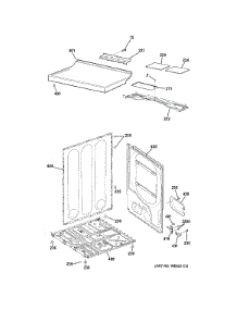 Cabinet parts for Ge Dryer DNCD450EGAWC from AppliancePartsPros.com