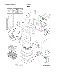 Body parts for Frigidaire Range CFEF3054TFA from AppliancePartsPros.com