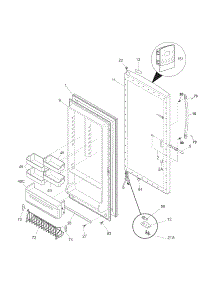 Door parts for Kenmore Freestanding Freezer 253.28712809 (25328712809, 253 28712809) from AppliancePartsPros.com